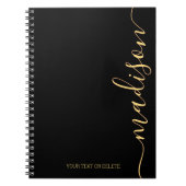 Modern Black Gold Name Monogram ErstNotebook Notizblock (Vorderseite)
