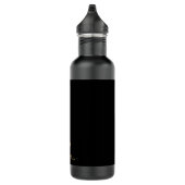 Modern Black Gold Script Monogram Edelstahlflasche (Rechts)