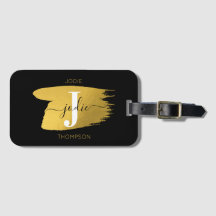 Modern Black & Gold Script Monogram