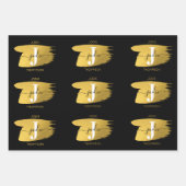 Modern Black & Gold Script Monogram Geschenkpapier Set (Vorderseite 2)