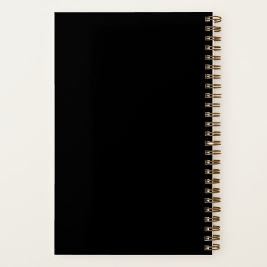 Modern Black Gold Script Monogram Notizblock (Rückseite)