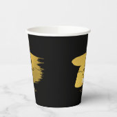 Modern Black & Gold Script Monogram Pappbecher (Links)