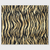 Modern Black Gold Shimmer Tiger Strips Geburtstag Geschenkpapier (Flach)