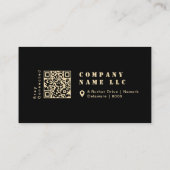 Modern Black & Gold Shiny Stencil Bold Typografie Visitenkarte (Rückseite)