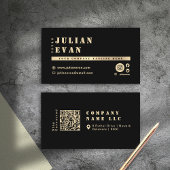 Modern Black & Gold Shiny Stencil Bold Typografie Visitenkarte