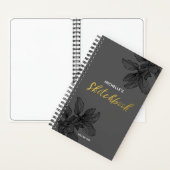 Modern Black & Gold Typografy Sketchbook Editor Notizblock (Innen)