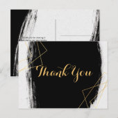 Modern Black & Gold Watercolor GeometricVielen Dan Postkarte (Vorne/Hinten)