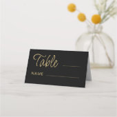 Modern Black & Gold Wedding table number Platzkarte (Vorderseite)