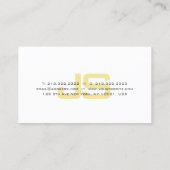 Modern Black Gold White stilvolle Monogram Trendy Visitenkarte (Rückseite)