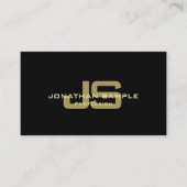 Modern Black Gold White stilvolle Monogram Trendy Visitenkarte (Vorderseite)