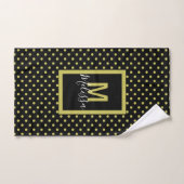 Modern Black Golden Circle Pattern Monogram Badhandtuch Set (Handtuch)