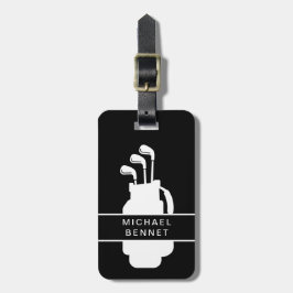 Modern Black Golf Sport Gepäckanhänger