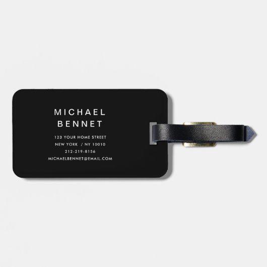 Modern Black Golf Sport Gepäckanhänger (Rückseite horizontal)