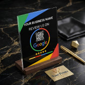 Modern Black Google Review QR Code Acrylschild