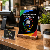 Modern Black Google Review QR Code Acrylschild