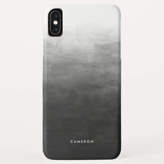 Modern Black Gradient Ombre Personalisiert Case-Mate iPhone Hülle (Rückseite)