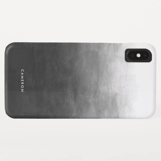 Modern Black Gradient Ombre Personalisiert Case-Mate iPhone Hülle (Rückseite (Horizontal))