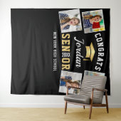 Modern Black Graduation 4 Photo Booth Backdrop Wandteppich (Beispiel (Horizontal))