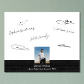 Modern Black Graduation Party Signing Guest  Fotodruck