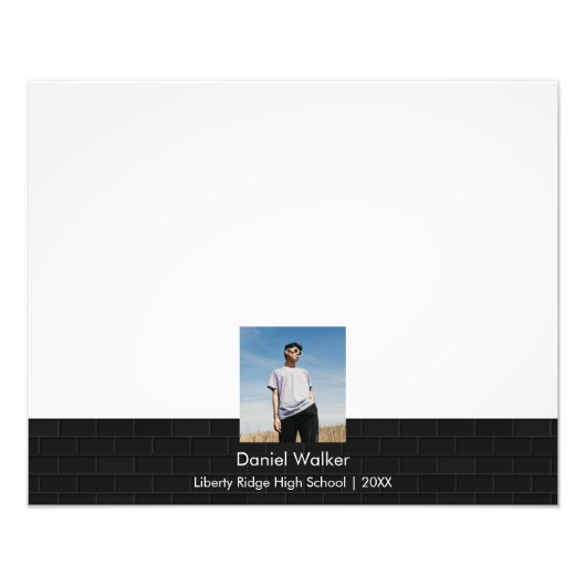 Modern Black Graduation Party Signing Guest  Fotodruck (Vorne)