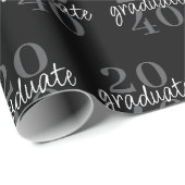Modern Black Graduation Year Custom Gift Geschenkpapier (Rolleneckpunkt)
