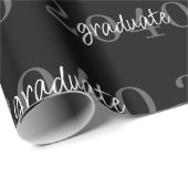 Modern Black Graduation Year Custom Gift Geschenkpapier (Rolleneckpunkt)