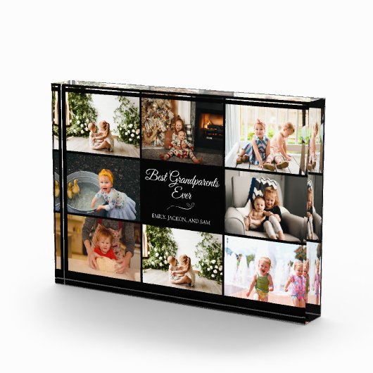 Modern Black Grandparent Collage Gift Fotoblock (Rechts)