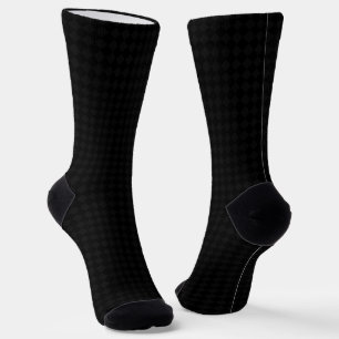 Modern Black Gray Harlequin Pattern Gold Monogram Socken