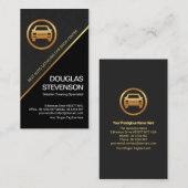 Modern Black Gray Triangle Gold Line Auto Details Visitenkarte (Vorne/Hinten)