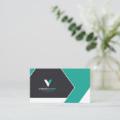 Modern Black Green Visitenkarte (Stehend Vorderseite)