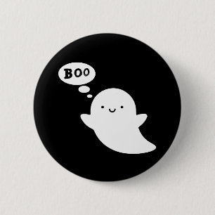 Modern Black Halloween Print Bootbutton Button