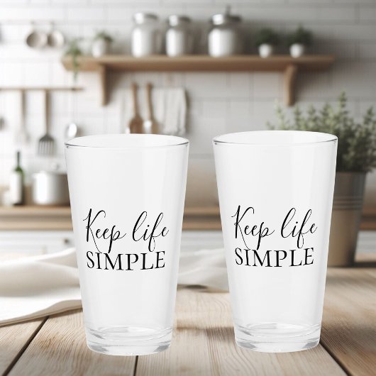 Modern Black Halte das Leben einfach Glas