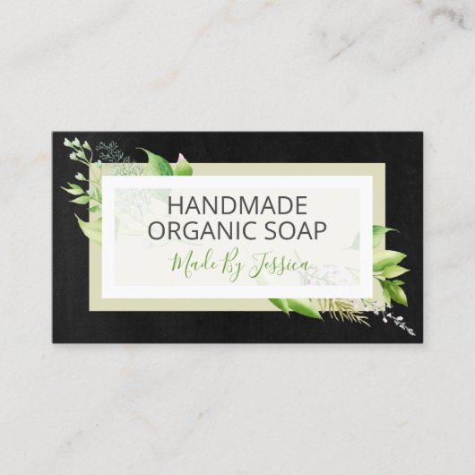 Modern Black Handmade Soap Soft Melt Kerze Visitenkarte (Vorderseite)