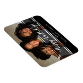 Modern Black Happy Birthday Custom Foto Magnet (Rechte Seite)