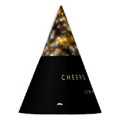 Modern Black Happy New Year Gold Glitzer Sparkling Partyhütchen (Links)
