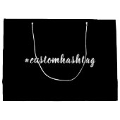 Modern Black Hashtag Script Design Große Geschenktüte (Rückseite)