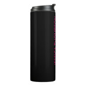 Modern Black Hot Pink Simple Script Monogram Name Thermosbecher (Nach links gedreht)