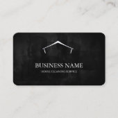 Modern Black House Cleaning Service House Logo Visitenkarte (Vorderseite)