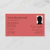 Modern Black Indian Red mit Monogramm und Foto Visitenkarte (Rückseite)