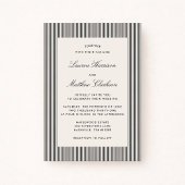 Modern Black & Ivory Striped Wedding Invitation Einladung