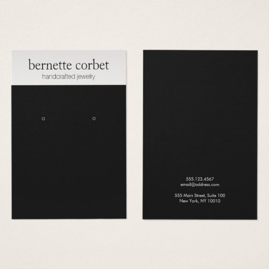 Modern Black Juwelier Designer Earring Display Car (Vorne & Hinten)