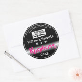 Modern Black Kristall Cupcake Cake Cake Konditorei Runder Aufkleber (Umschlag)