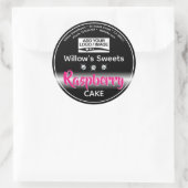 Modern Black Kristall Cupcake Cake Cake Konditorei Runder Aufkleber (Tasche)