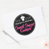 Modern Black Kristall Cupcake Cake Cake Konditorei Runder Aufkleber (Umschlag)