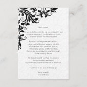Modern Black Lace White Damask Begleitkarte (Vorderseite)