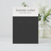 Modern Black Large Earring Display Card Begleitkarte (Stehend Vorderseite)
