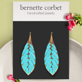 Modern Black Large Earring Display Card Begleitkarte