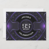 Modern Black Lila 95. Geburtstagsparty Einladung (Rückseite)