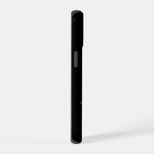 Modern Black Lila Script Monogram iPhone 15 Hülle (Rechte Seite)