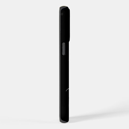 Modern Black Lila Script Monogram iPhone Hülle (Rechte Seite)